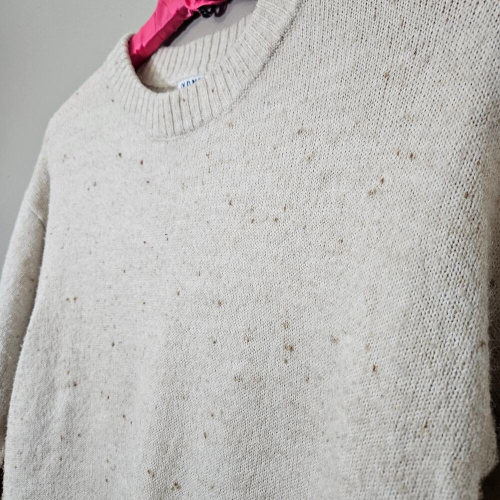 Old Navy Go-Recycled Cream Speckled Crewneck Sweater S Neutral Cozy Cleangirl